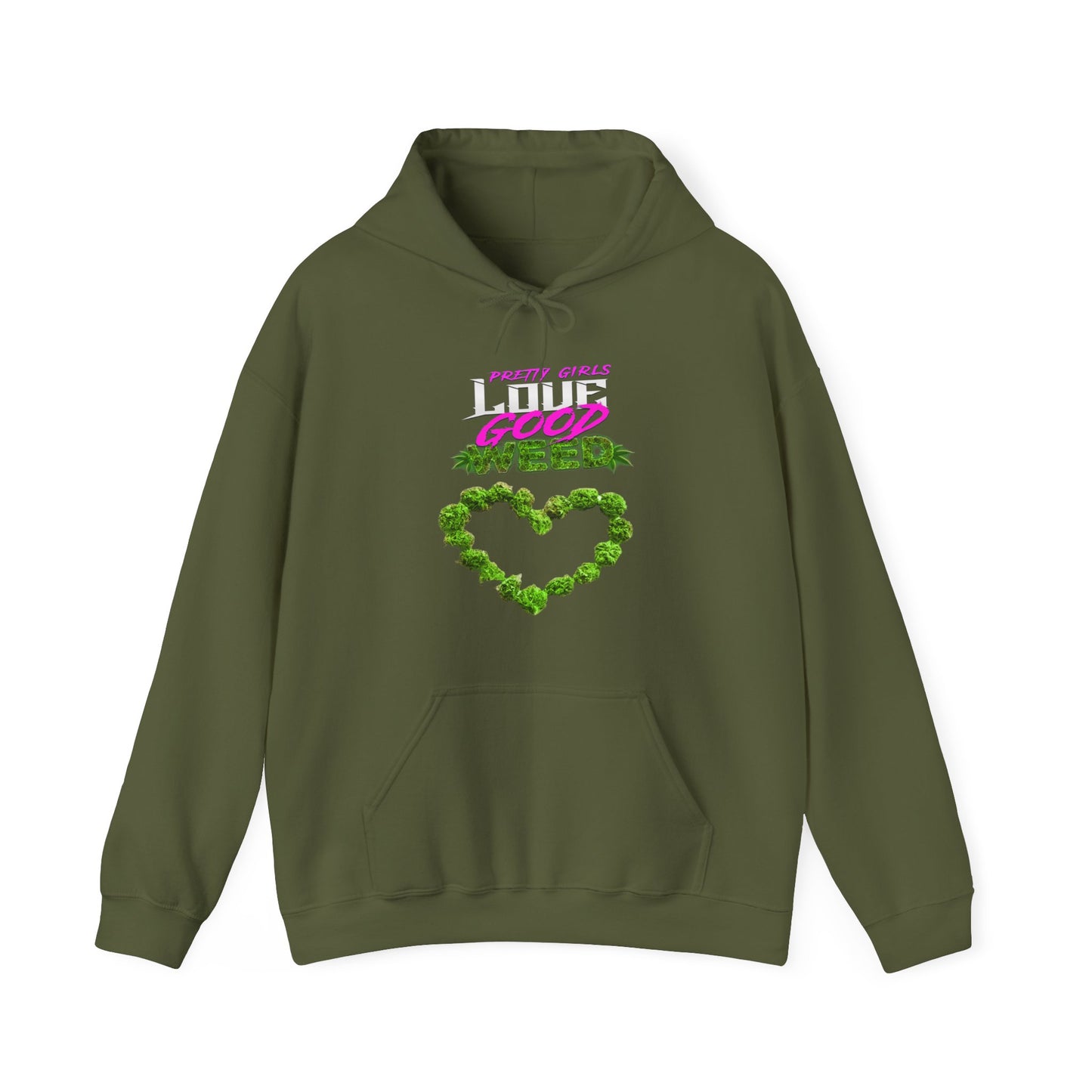 Pretty Girls Love Good Weed Unisex Heavy Blend™ Hooded Sweatshirt