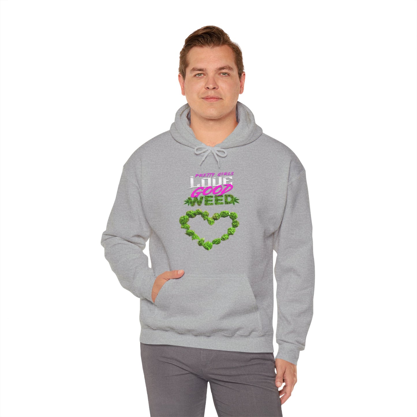Pretty Girls Love Good Weed Unisex Heavy Blend™ Hooded Sweatshirt