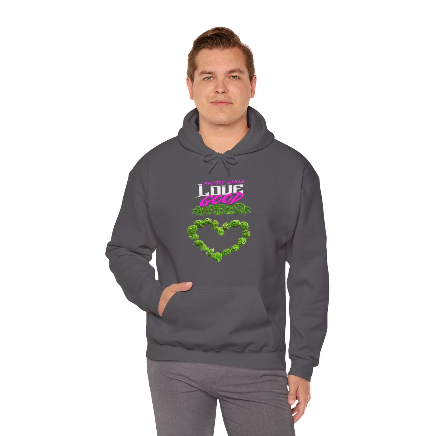 Pretty Girls Love Good Weed Unisex Heavy Blend™ Hooded Sweatshirt