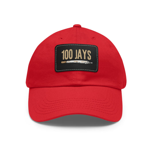 100 Jays Doobie Dad Hat with Leather Patch (Rectangle)