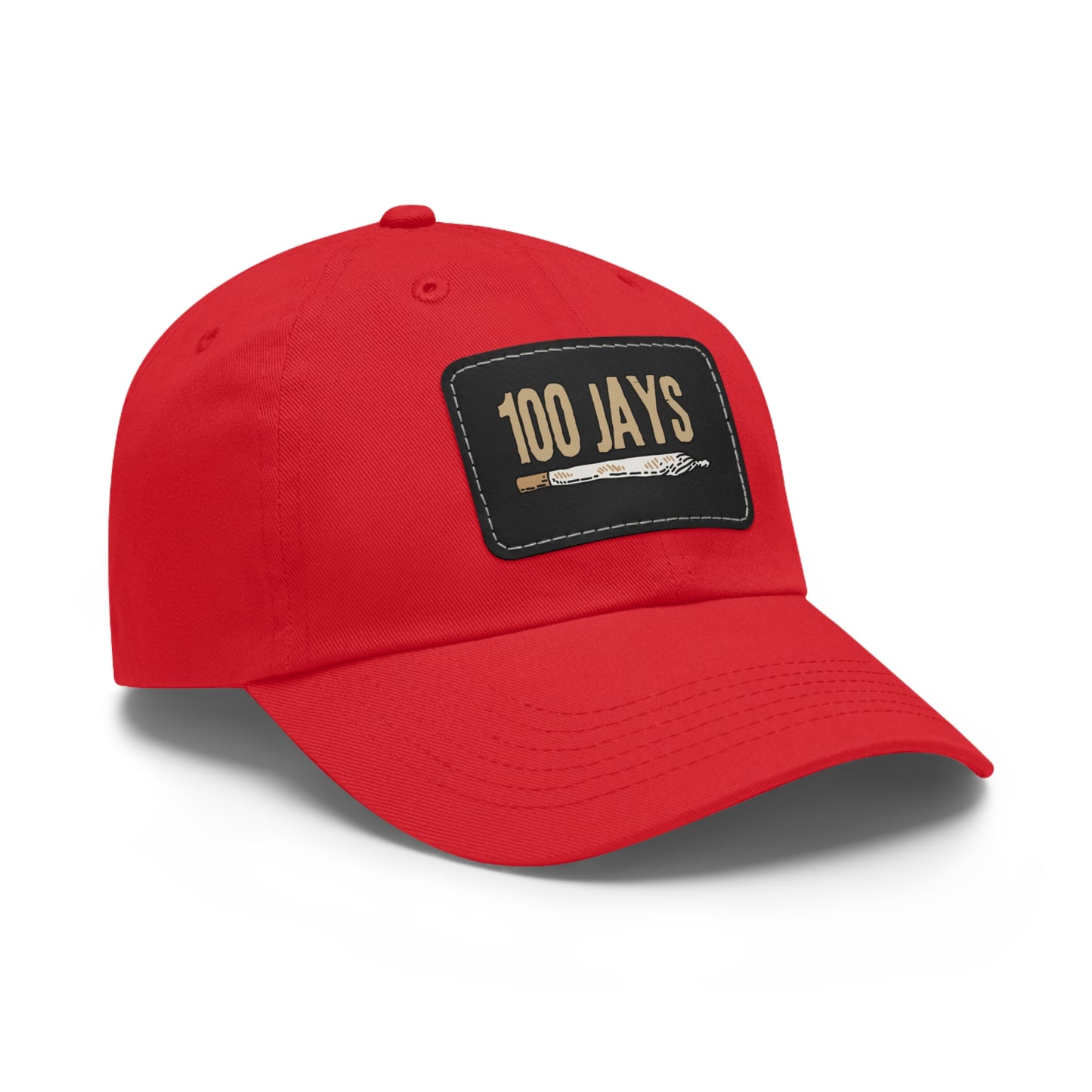 100 Jays Doobie Dad Hat with Leather Patch (Rectangle)