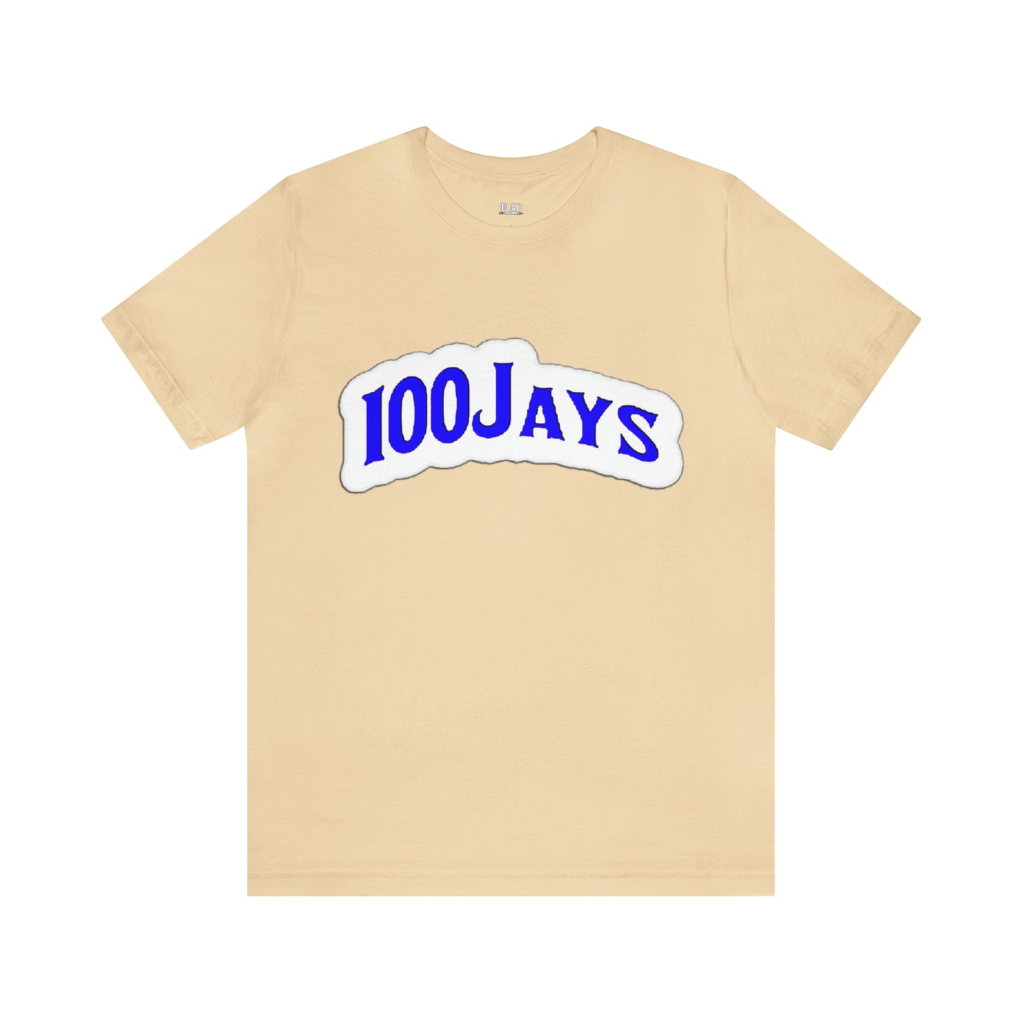 Camiseta de manga corta de jersey unisex blanca y azul clásica de 100 Jays 