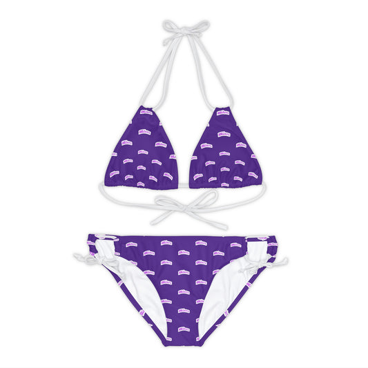 Classic 100 Jays Purple Strappy Bikini Set (AOP)