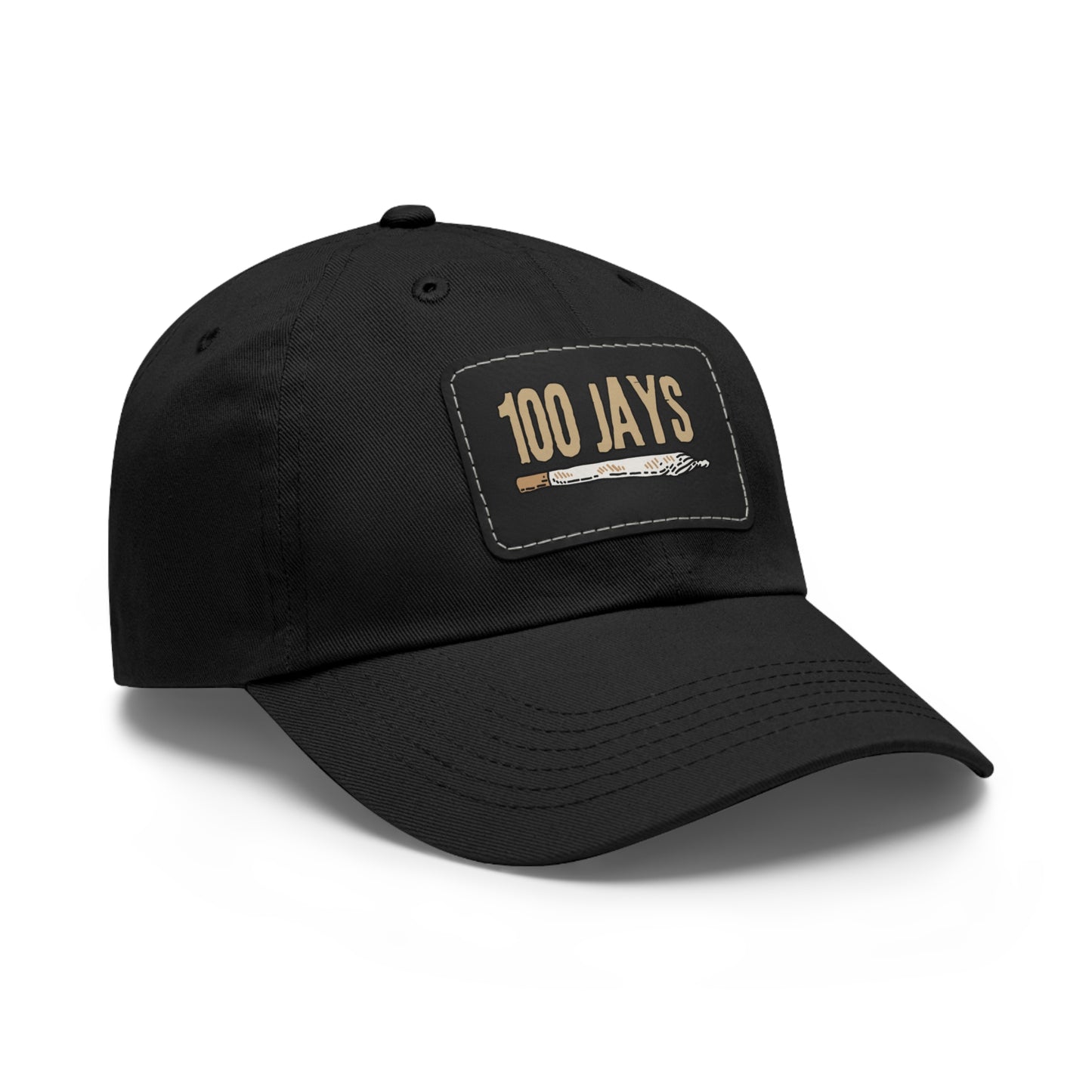 100 Jays Doobie Dad Hat with Leather Patch (Rectangle)