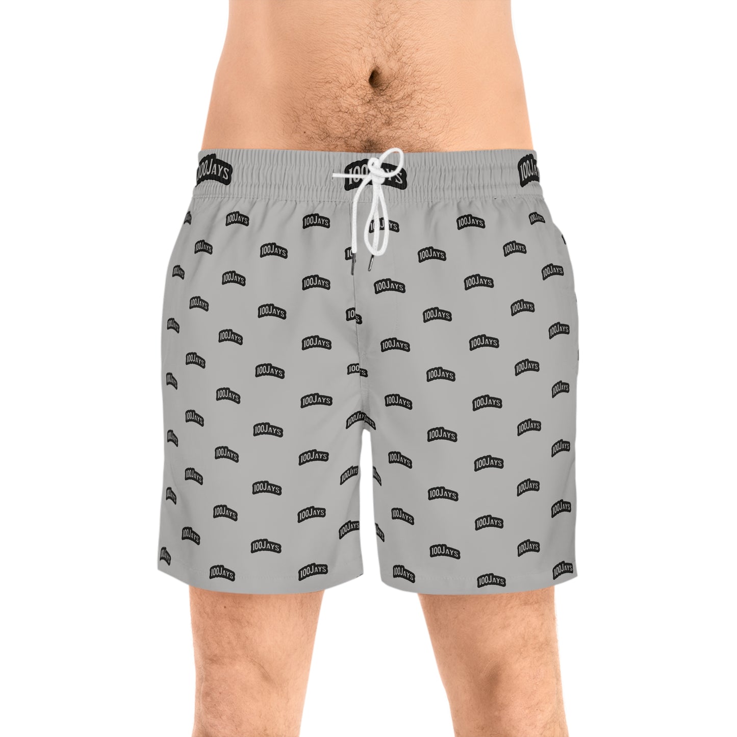 Classic 100 jays Gray Men's Mid-Length Swim Shorts (AOP)