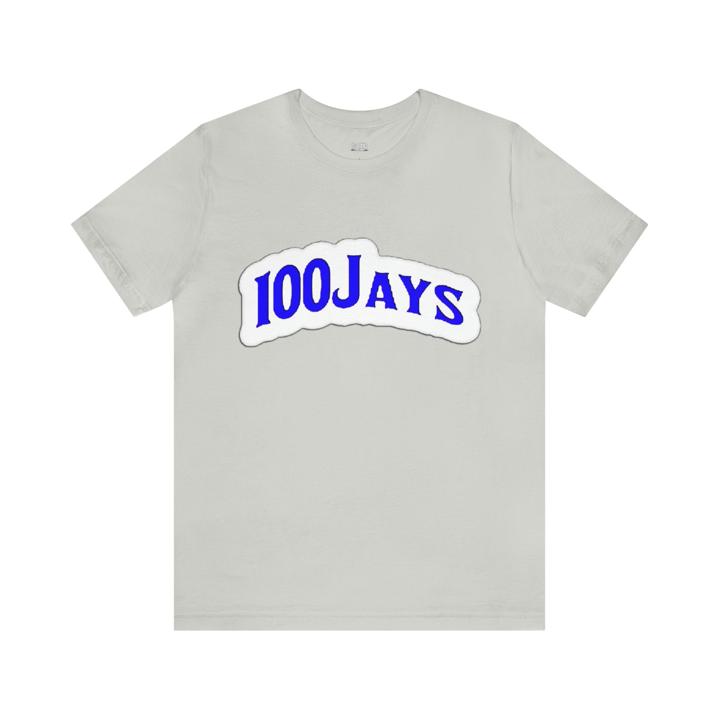 Camiseta de manga corta de jersey unisex blanca y azul clásica de 100 Jays 