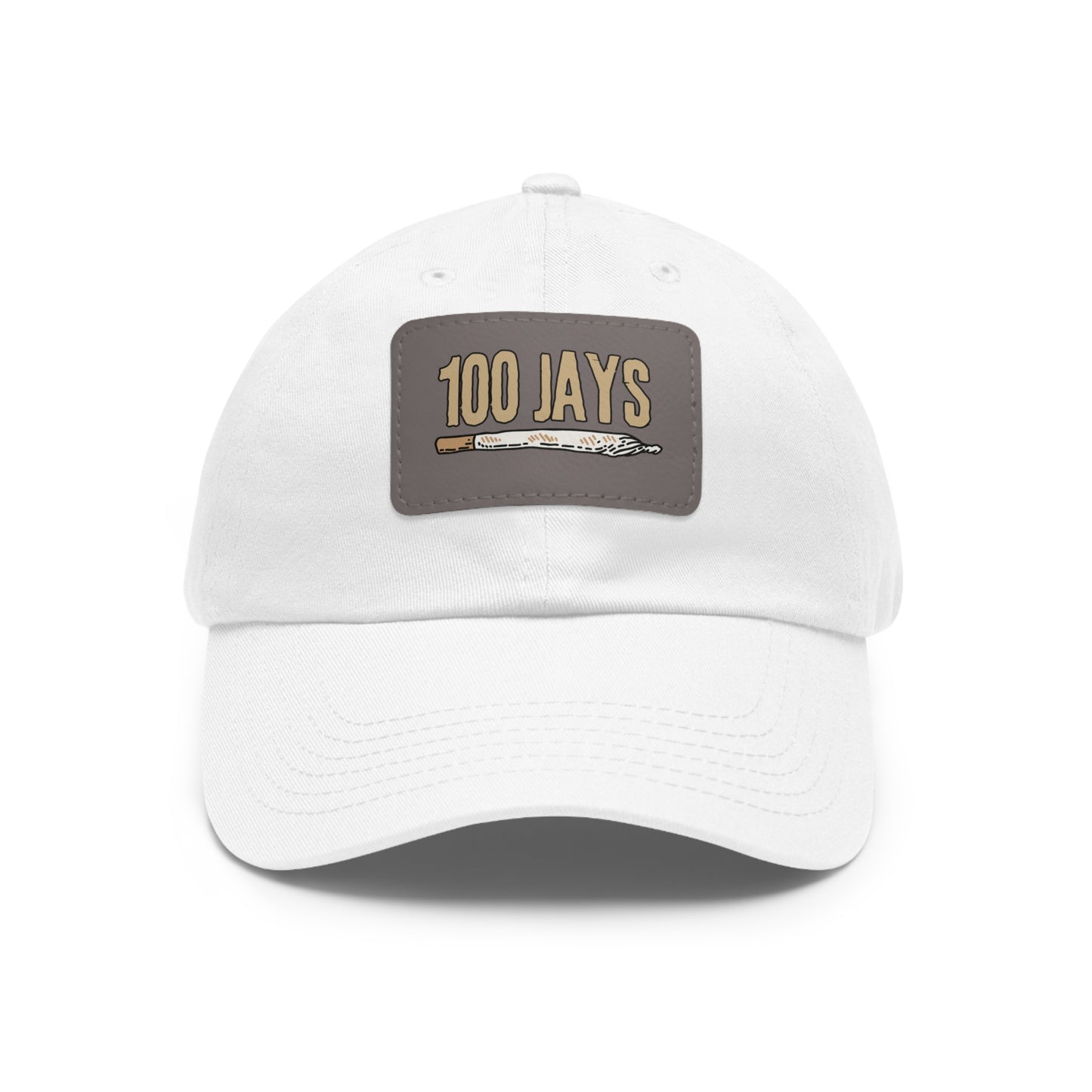 100 Jays Doobie Dad Hat with Leather Patch (Rectangle)