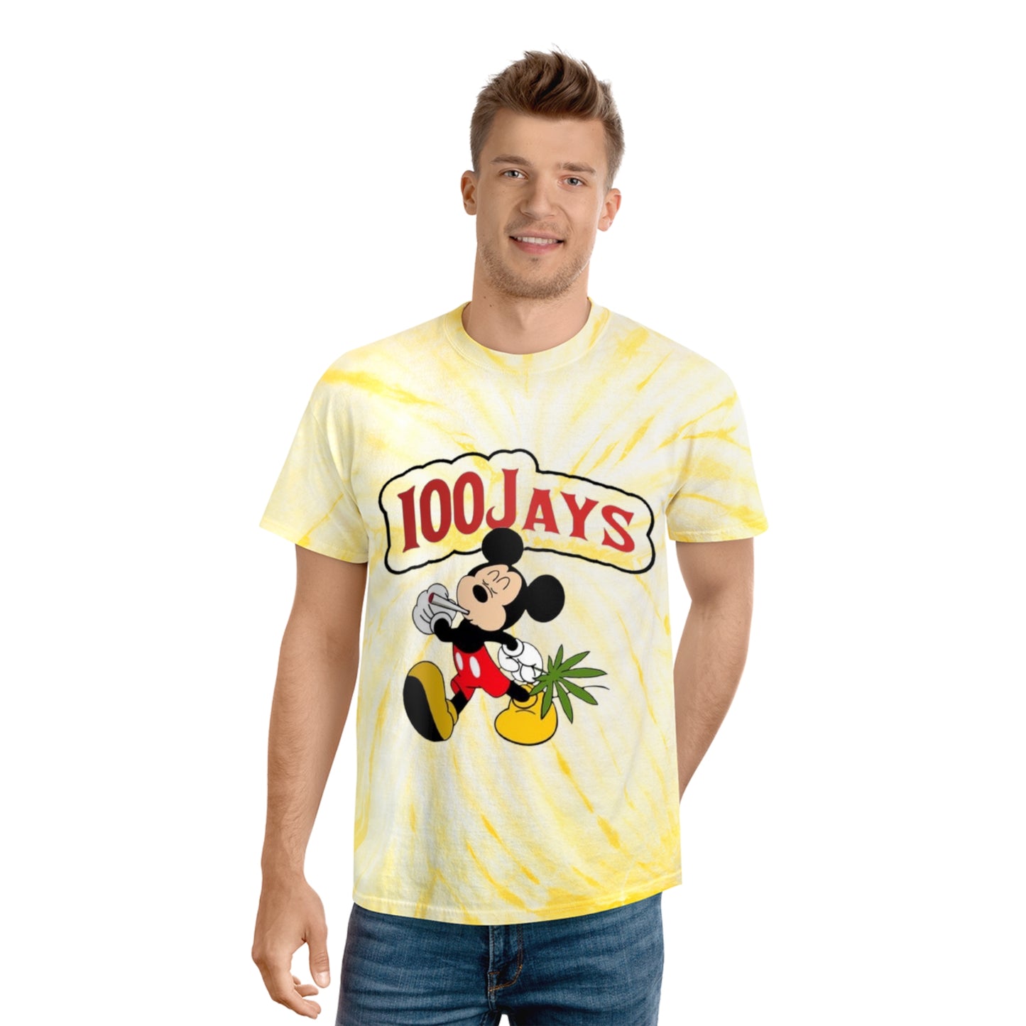 Camiseta Marihuana Mickey Tie-Dye, ciclón 