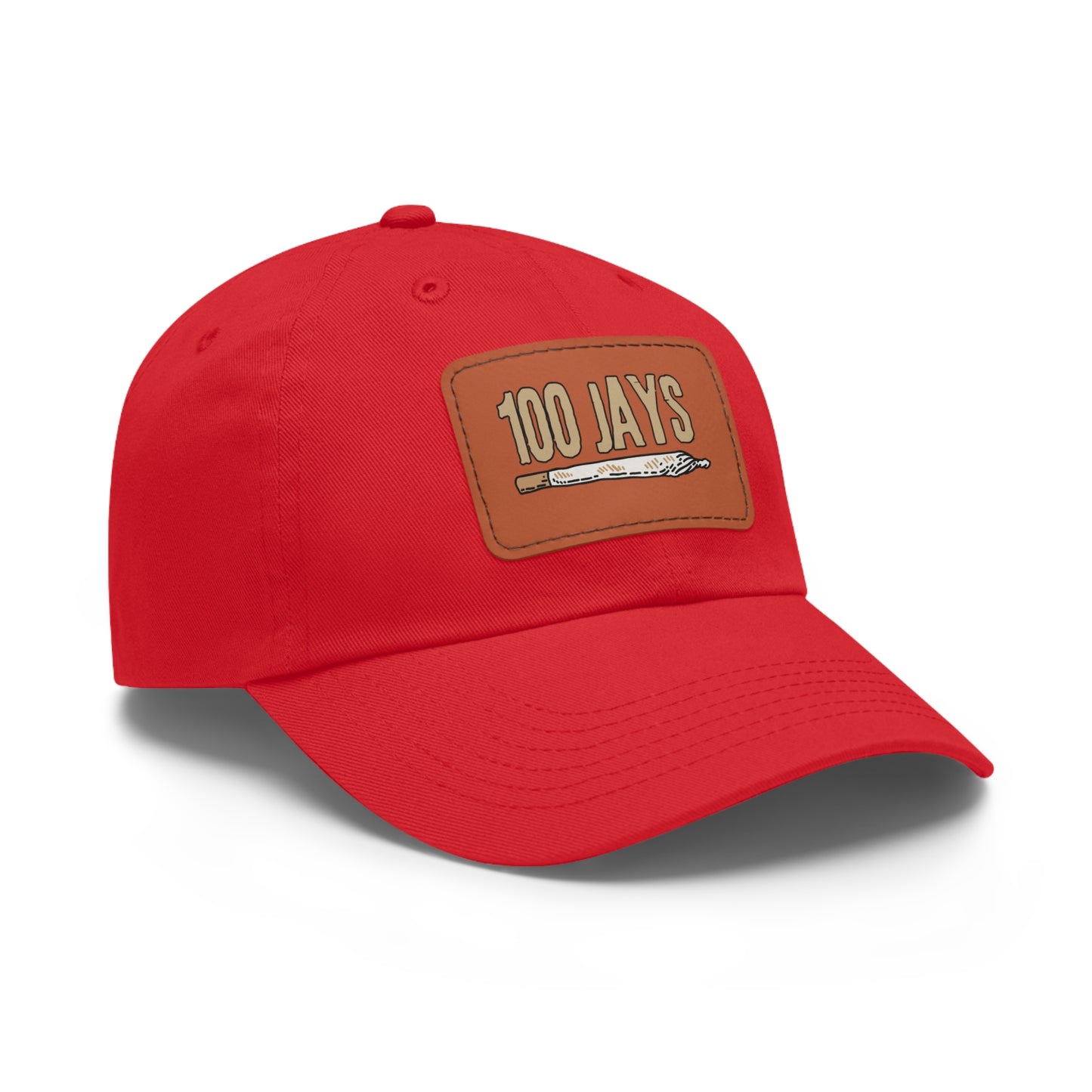 100 Jays Doobie Dad Hat with Leather Patch (Rectangle)