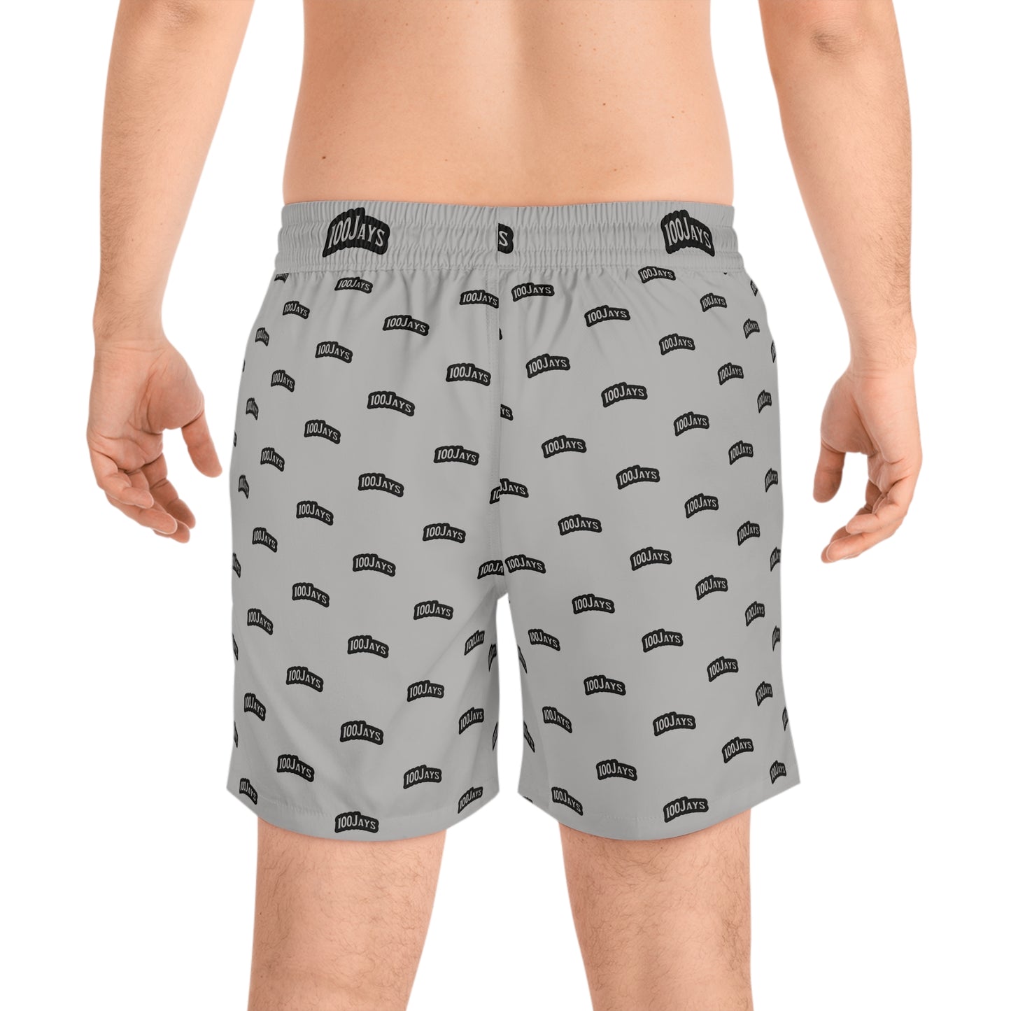 Classic 100 jays Gray Men's Mid-Length Swim Shorts (AOP)