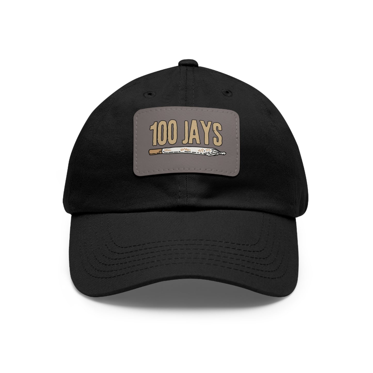 100 Jays Doobie Dad Hat with Leather Patch (Rectangle)