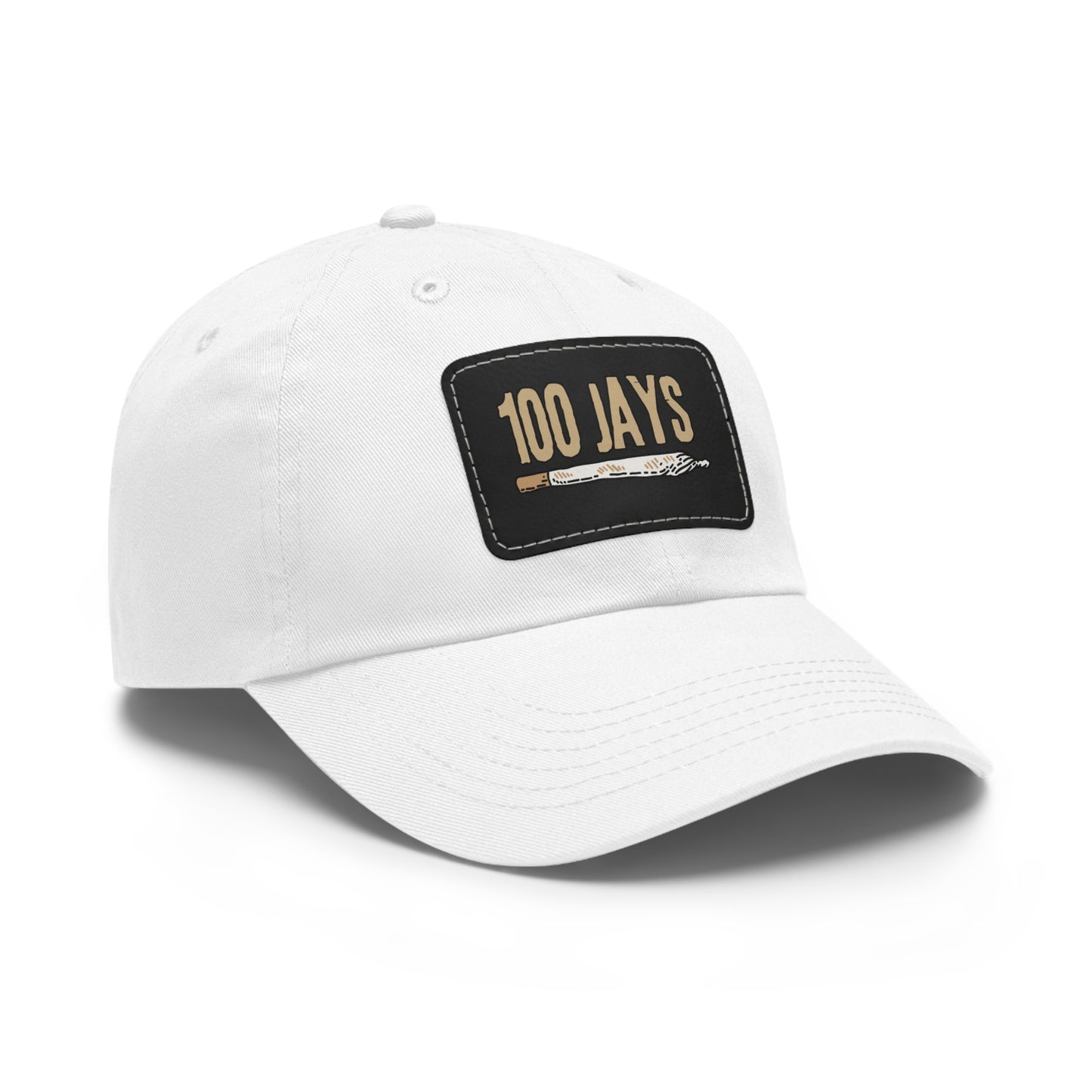 100 Jays Doobie Dad Hat with Leather Patch (Rectangle)