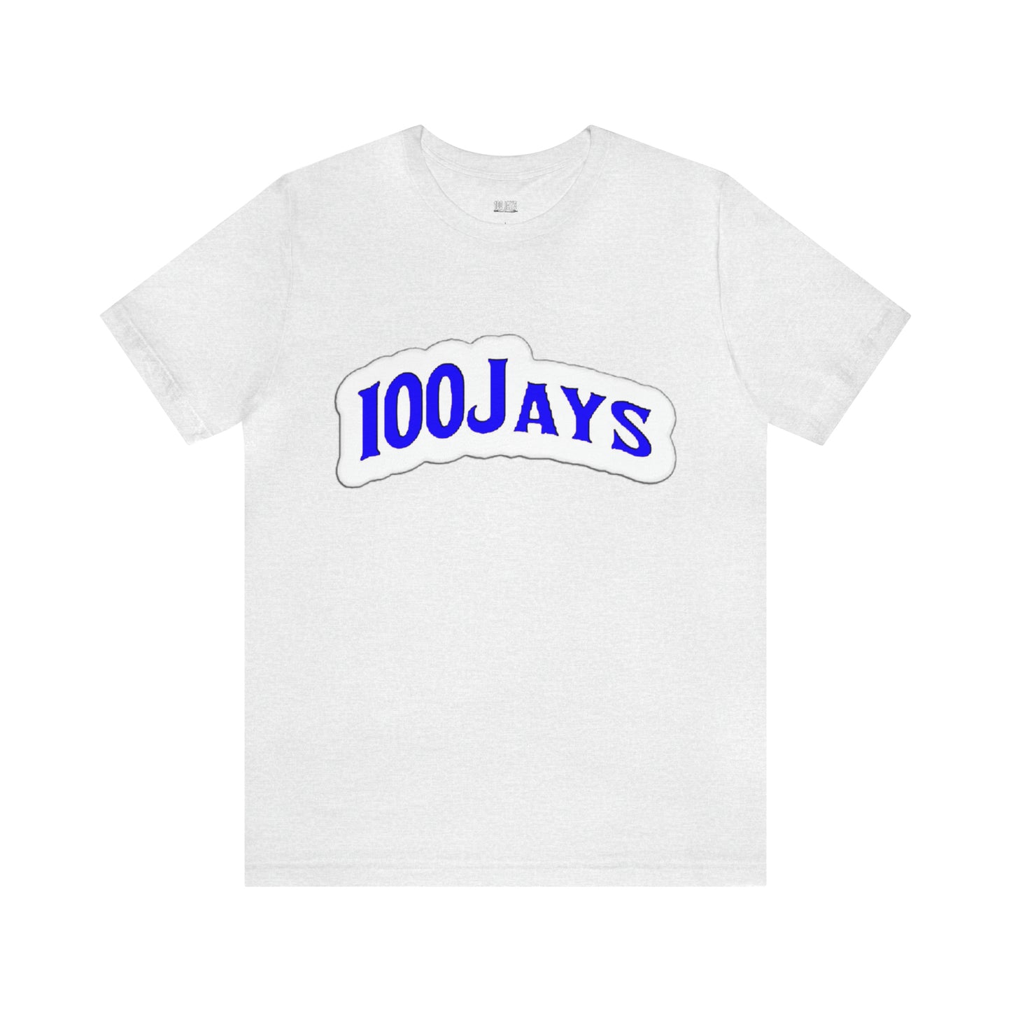 Camiseta de manga corta de jersey unisex blanca y azul clásica de 100 Jays 