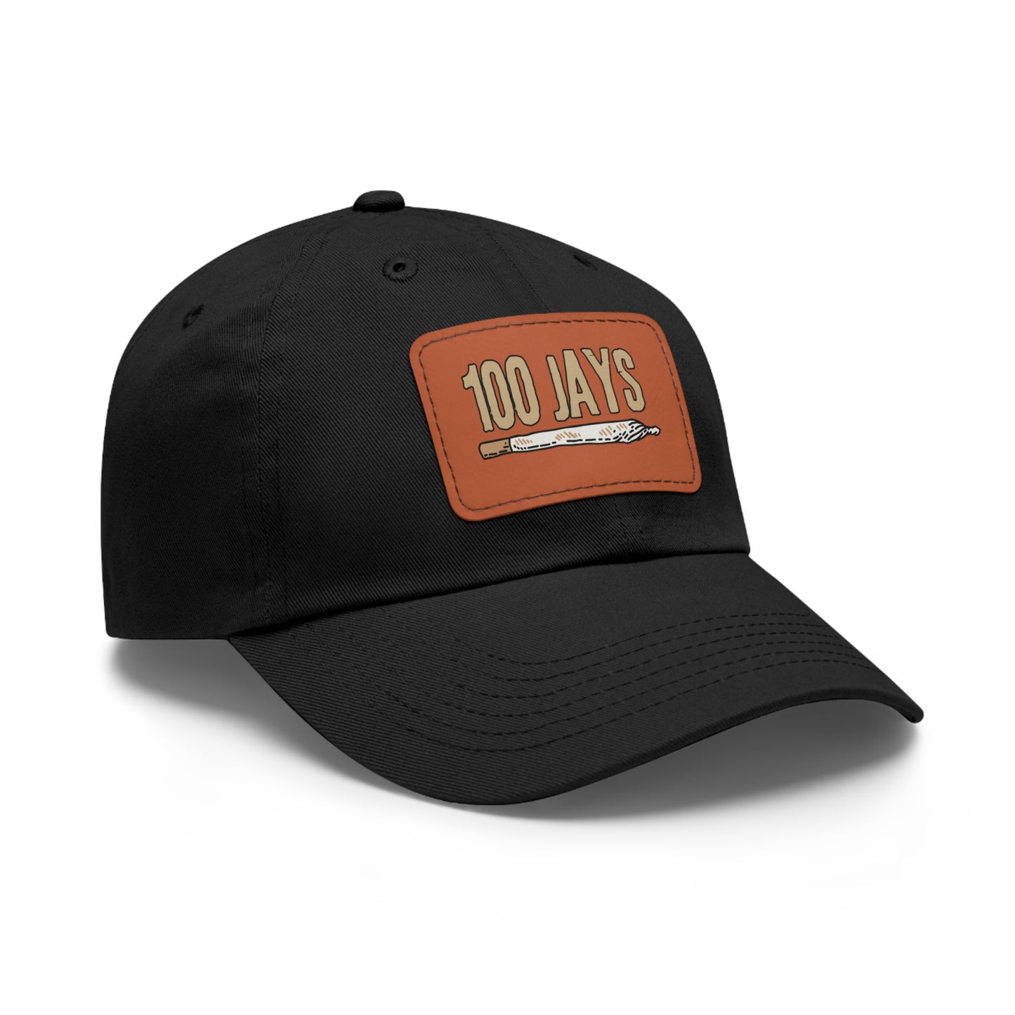 100 Jays Doobie Dad Hat with Leather Patch (Rectangle)