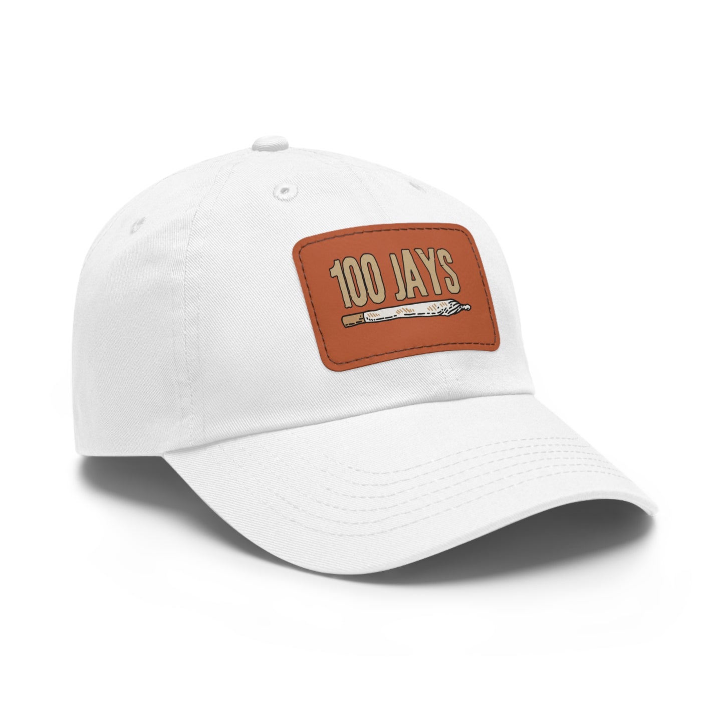 100 Jays Doobie Dad Hat with Leather Patch (Rectangle)