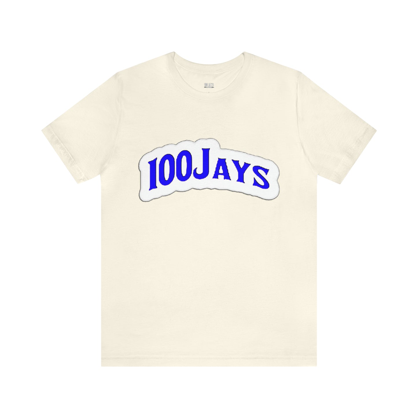 Camiseta de manga corta de jersey unisex blanca y azul clásica de 100 Jays 