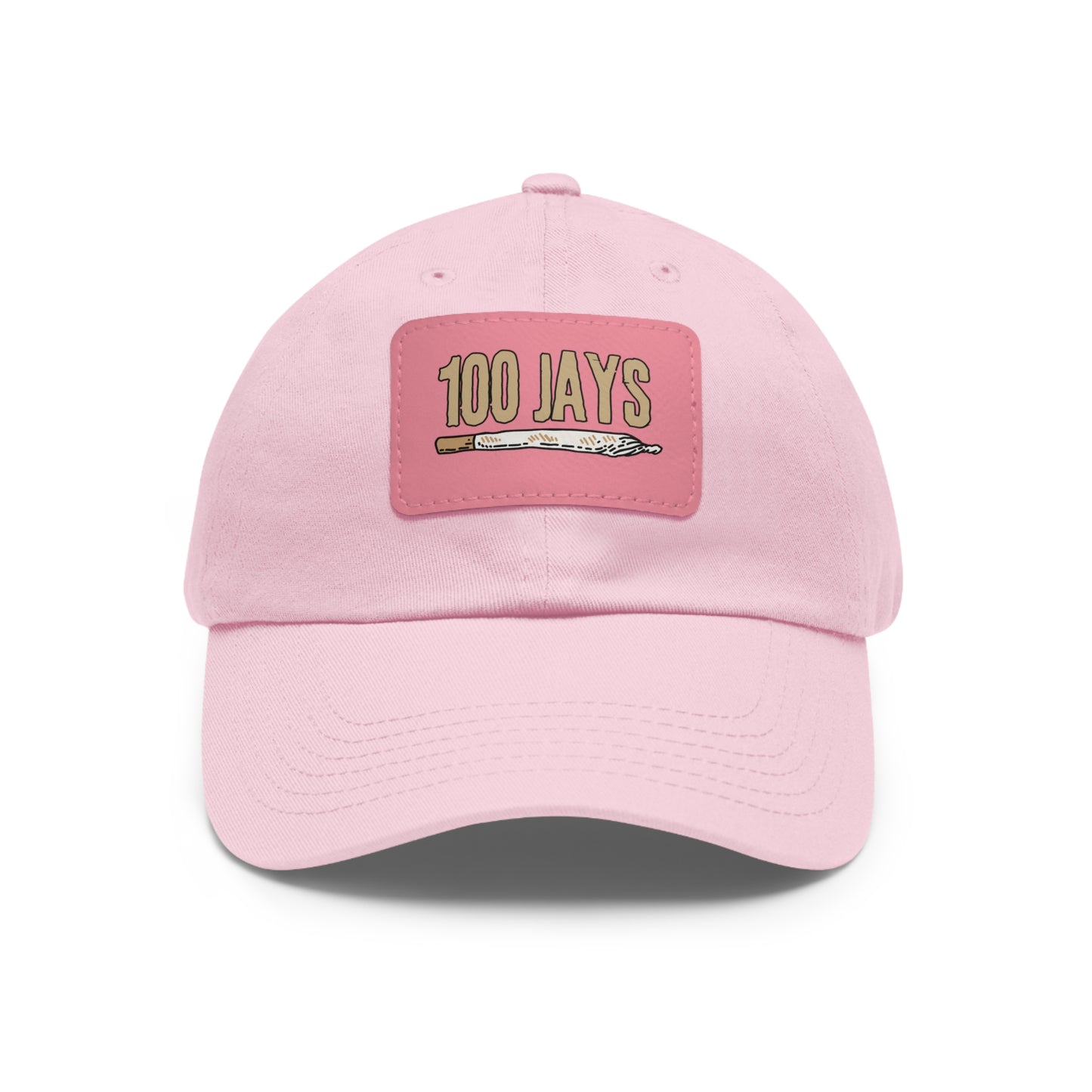 100 Jays Doobie Dad Hat with Leather Patch (Rectangle)