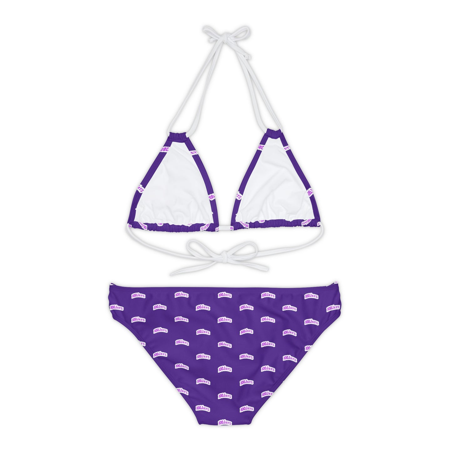 Classic 100 Jays Purple Strappy Bikini Set (AOP)