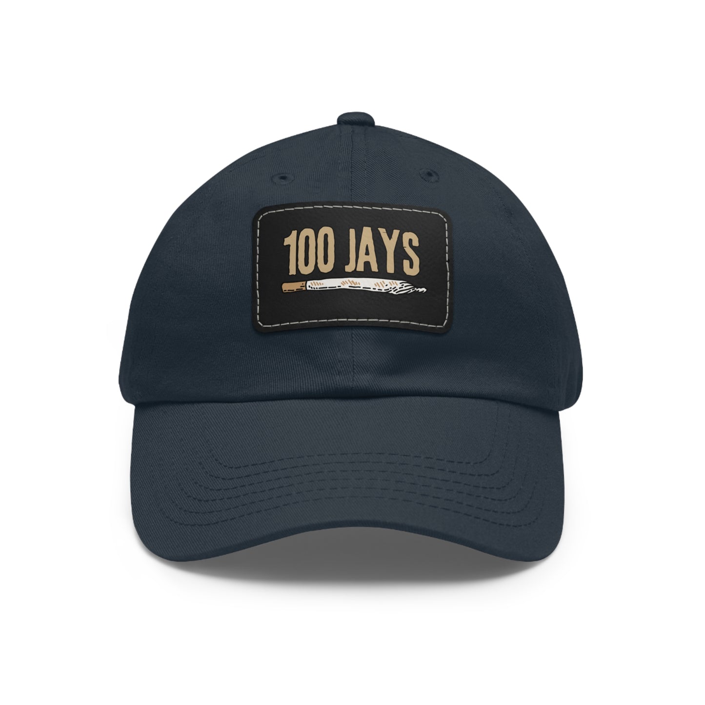 100 Jays Doobie Dad Hat with Leather Patch (Rectangle)