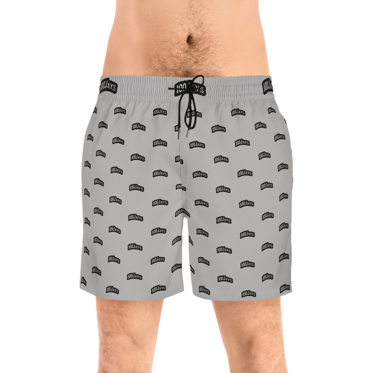 Classic 100 jays Gray Men's Mid-Length Swim Shorts (AOP)