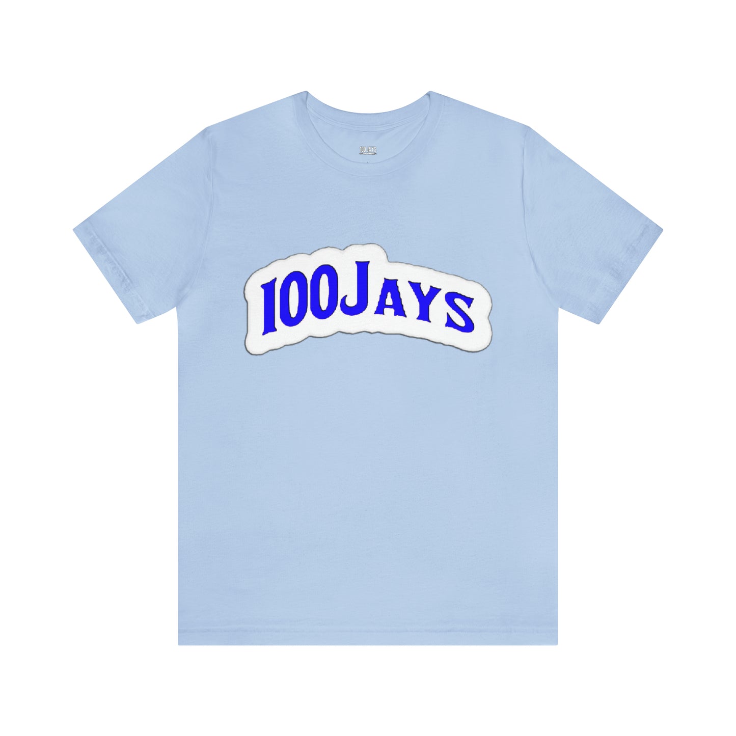 Camiseta de manga corta de jersey unisex blanca y azul clásica de 100 Jays 