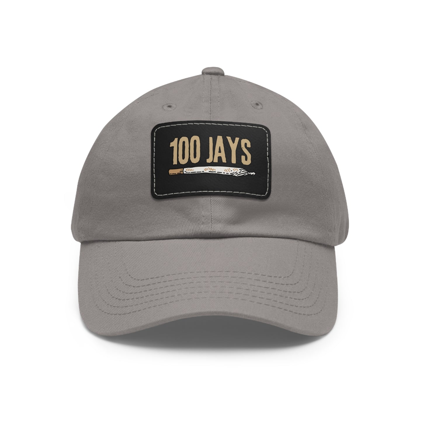 100 Jays Doobie Dad Hat with Leather Patch (Rectangle)