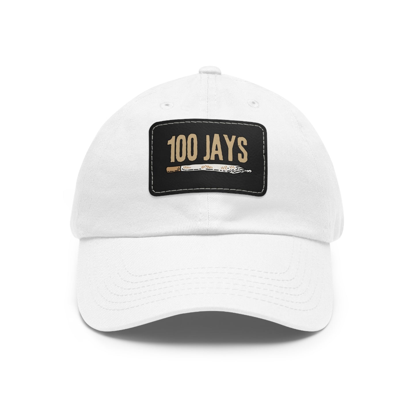 100 Jays Doobie Dad Hat with Leather Patch (Rectangle)