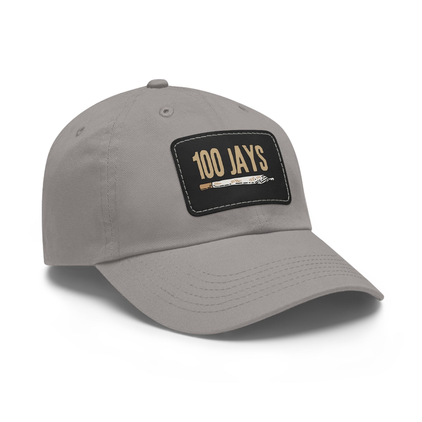 100 Jays Doobie Dad Hat with Leather Patch (Rectangle)